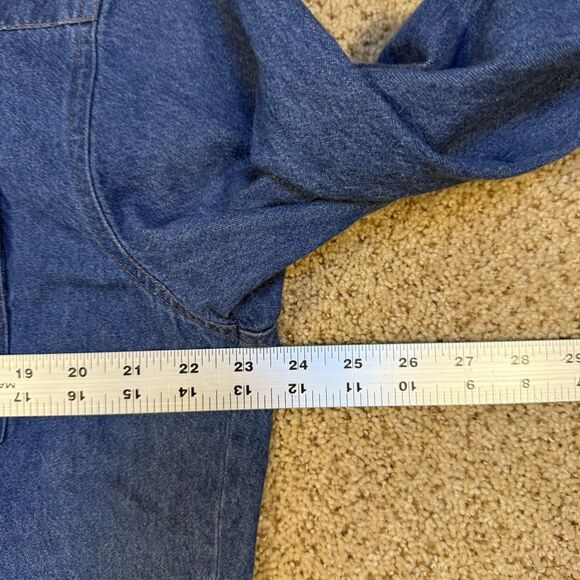 Vtg Wrangler Shirt Mens XL 17x36 Denim Pearl Snap Western Work 90s Cowboy - Picture 8 of 10